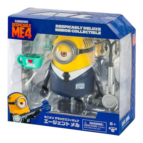 Minions Despicable Me 4 Despicably Deluxe AVL Agent Mel Figure - 5.5 Inch Collectible with Accessories