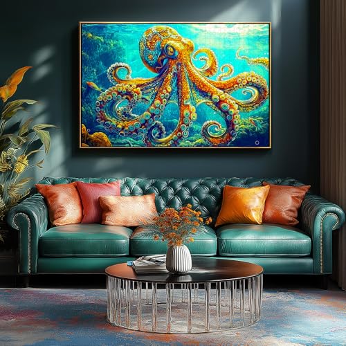 MINIWAN 1000 Piece Octopus Jigsaw Puzzle – Vibrant Underwater Scene with Back Letter Sorting