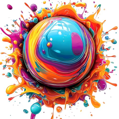 MINIWAN 500-Piece Abstract Paint Splash Jigsaw Puzzle – Large Pieces, Letter Sorting, 20x20 Inch, Gift for Adults & Seniors
