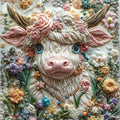 MINIWAN 500-Piece Highland Cow Jigsaw Puzzle – 3D Quilled Art, 20x20 Inch, with Letter Sorting System