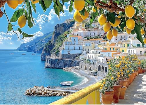 MINIWAN Amalfi Coast Puzzle – 300 Pieces, 17x11 in, Coastal Landscape for Adults