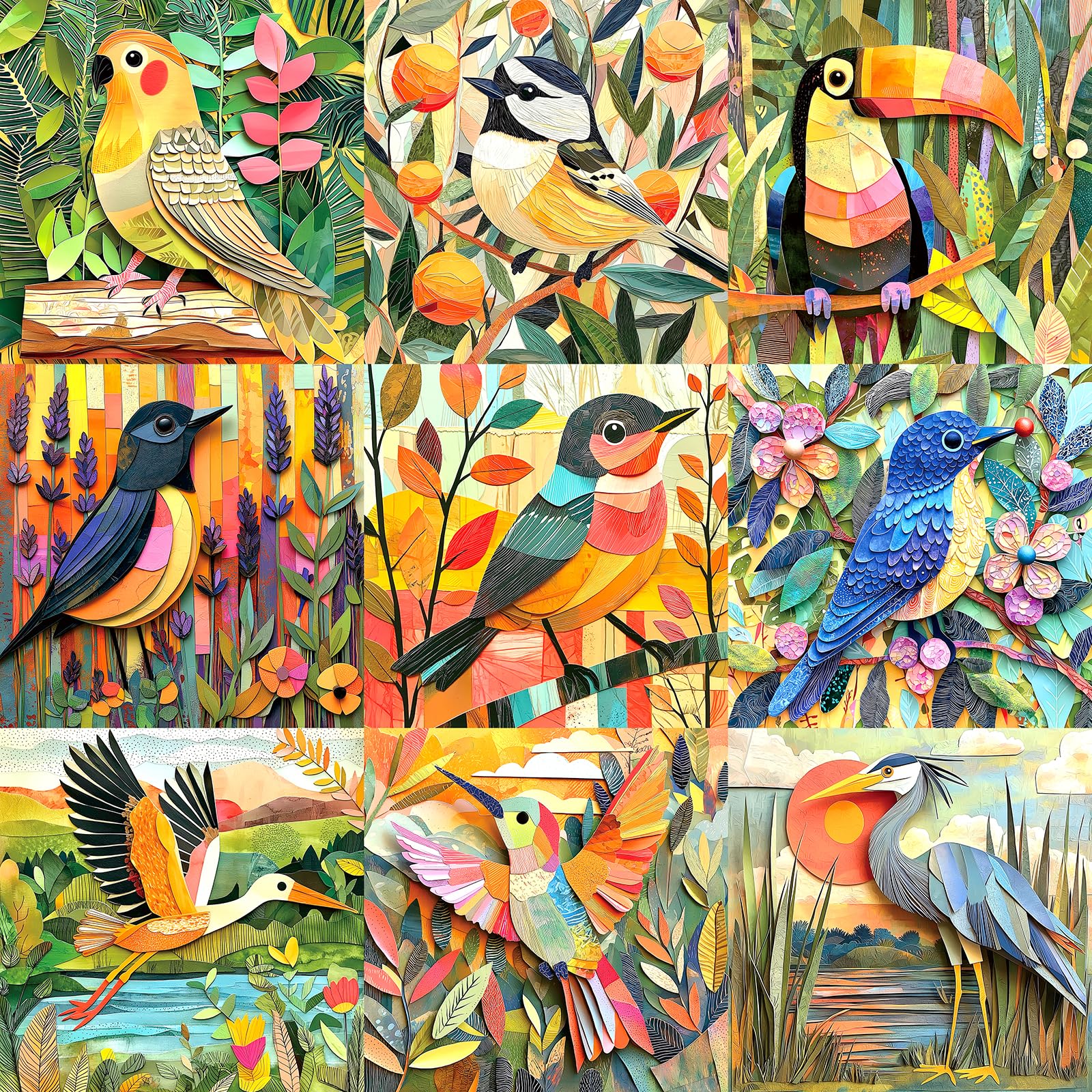MINIWAN Art Birds 500 Piece Jigsaw Puzzle for Adults – Funny Bird Theme, 20x20 Inches, Dust-Free