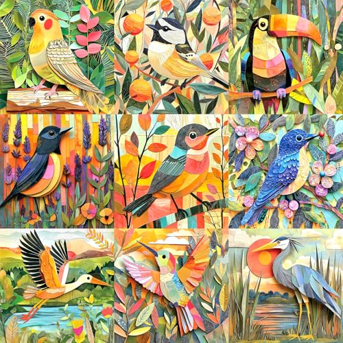 MINIWAN Art Birds 500 Piece Jigsaw Puzzle for Adults – Funny Bird Theme, 20x20 Inches, Dust-Free