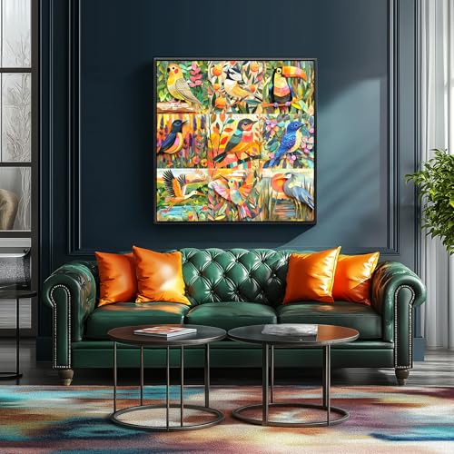 MINIWAN Art Birds 500 Piece Jigsaw Puzzle for Adults – Funny Bird Theme, 20x20 Inches, Dust-Free