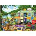 MINIWAN Retro Lakeside Camping Puzzle – 500 Pieces, 23x15 Inch Jigsaw for Adults and Family Fun