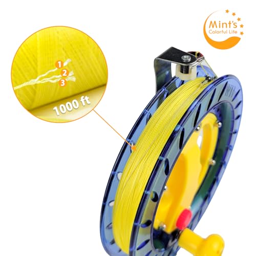 Mint's Colorful Life 8-Inch Kite Reel Winder with 1000ft Nylon Line - Blue