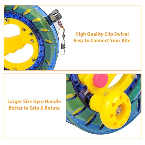 Mint's Colorful Life 8-Inch Kite Reel Winder with 1000ft Nylon Line - Blue
