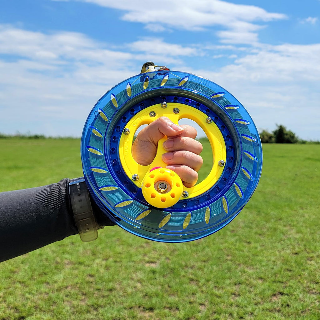 Mint's Colorful Life 8-Inch Kite Reel Winder with 1000ft Nylon Line - Blue