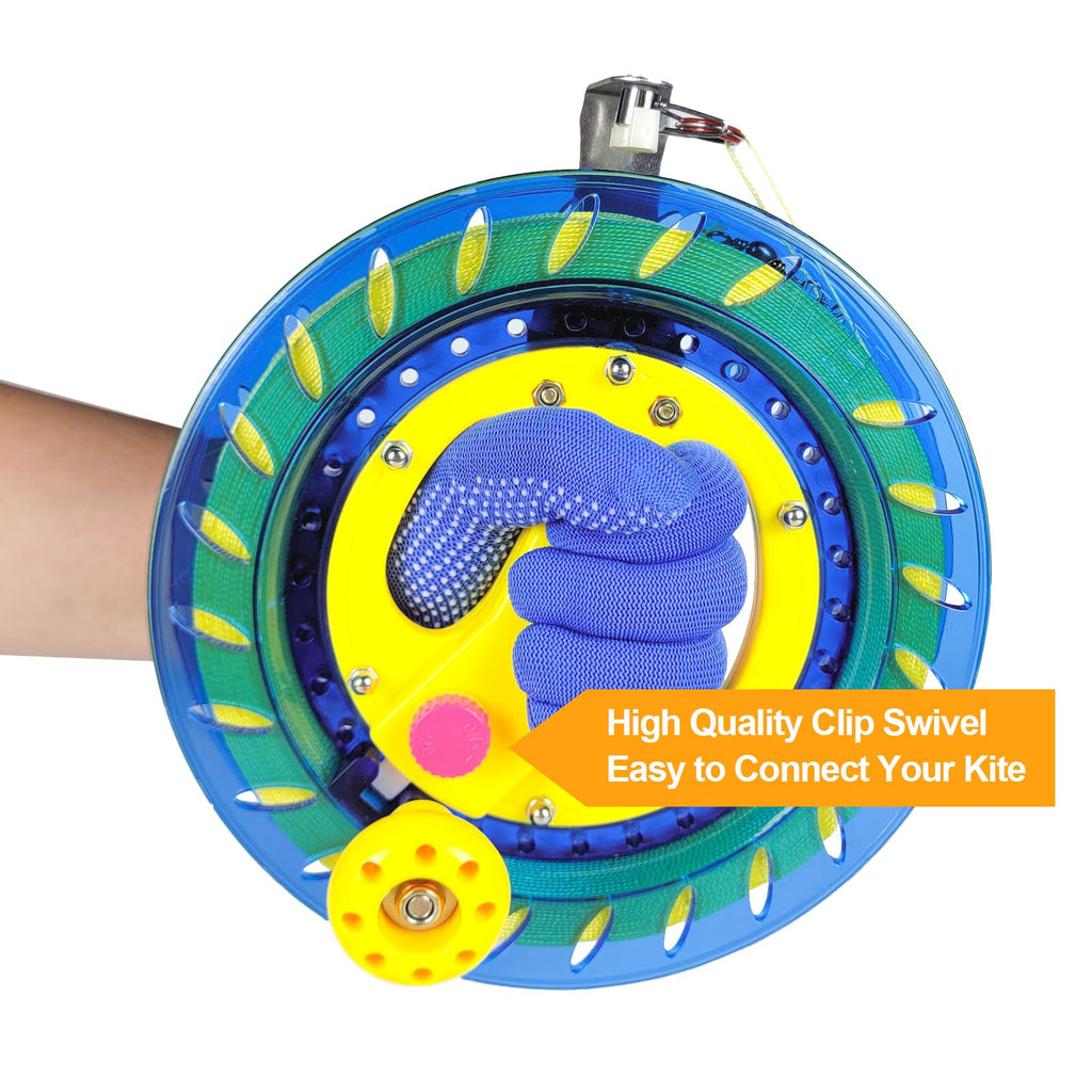 Mint's Colorful Life 8-Inch Kite Reel Winder with 1000ft Nylon Line - Blue