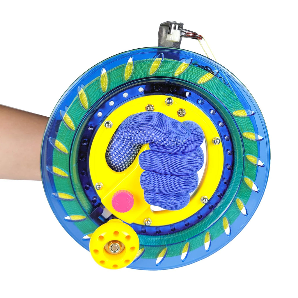 Mint's Colorful Life 8-Inch Kite Reel Winder with 1000ft Nylon Line - Blue