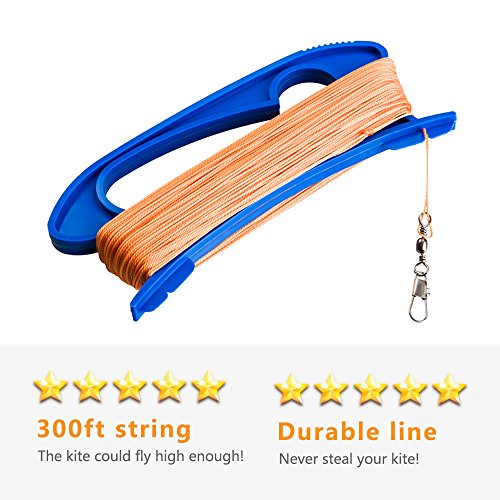 Mint's Colorful Life Kite String Handle 3-Pack – 300ft per Spool, Sturdy Wooden Grip with Connector Clasp