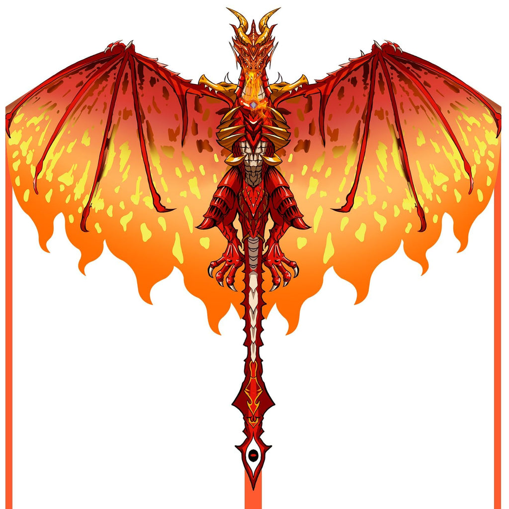 Mint's Colorful Life Red Dragon Kite – Easy-to-Fly 51x33 Inch Kite with 300ft String for Kids and Adults