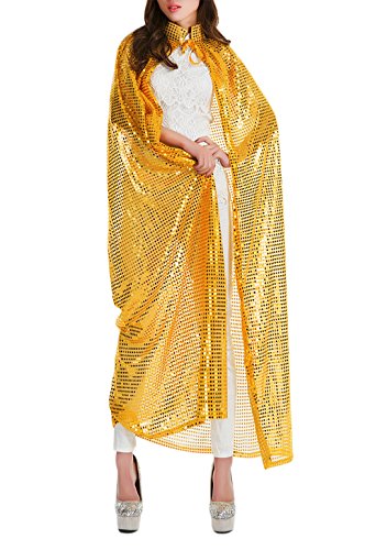 MioCloth Sequin Costume Cape for Women – Sparkling Halloween Party Cloak