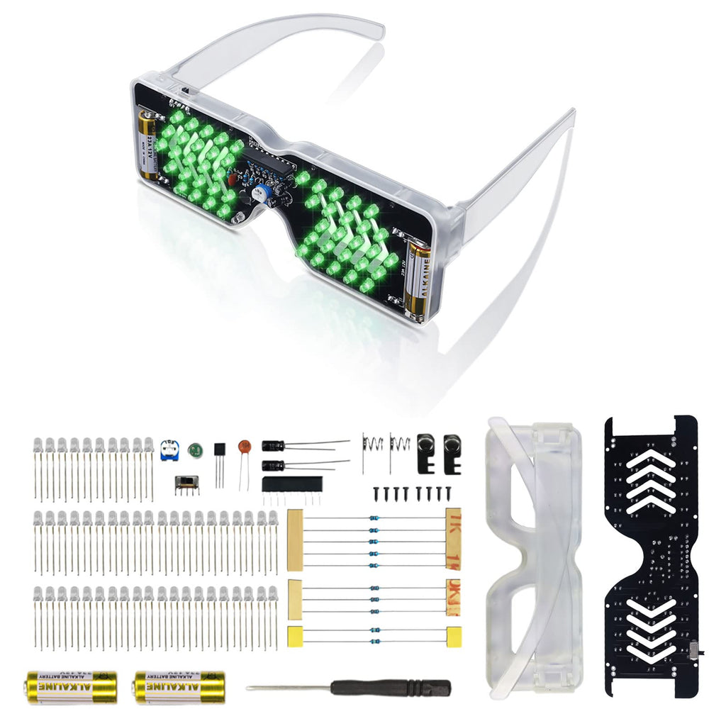 MiOYOOW Sound-Activated LED Glasses Soldering Kit - DIY STEM Project for Learning Electronics