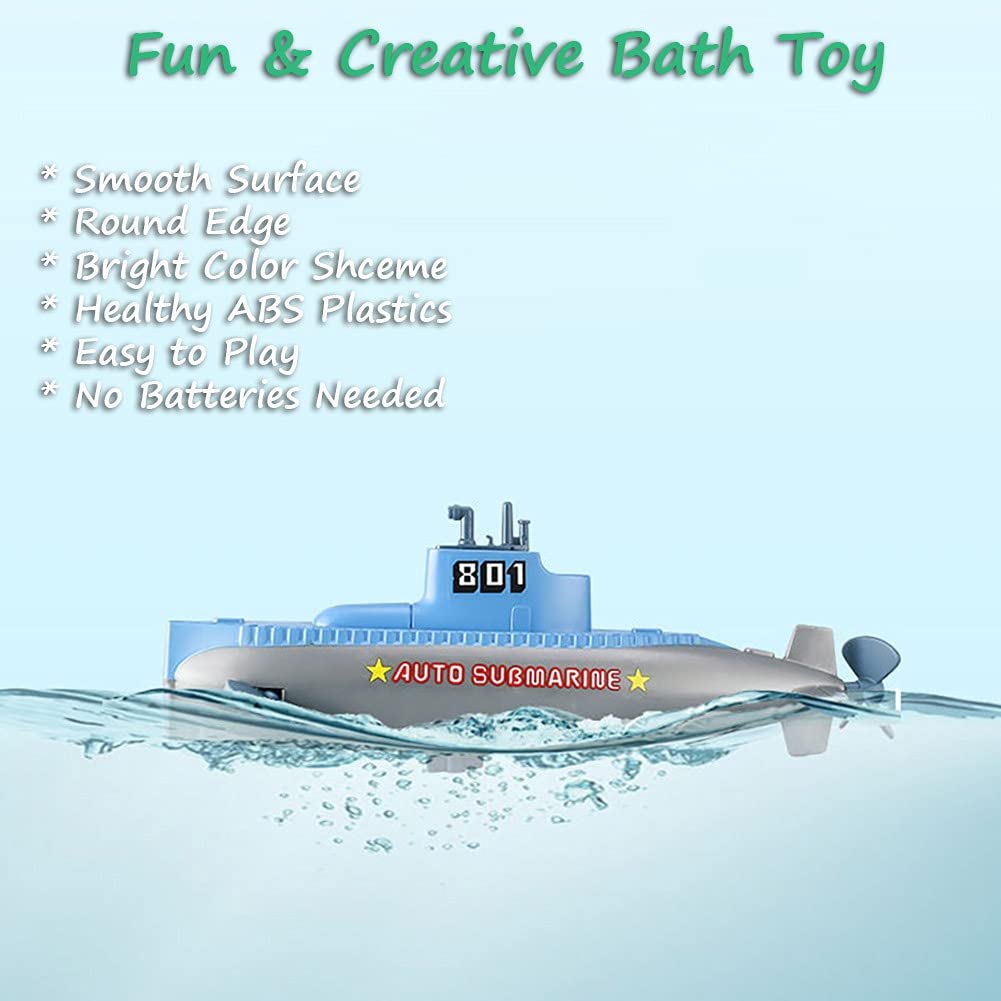 Miracland Wind-up Submarine Bath Toy – Battery-Free Clockwork Pigboat for Kids