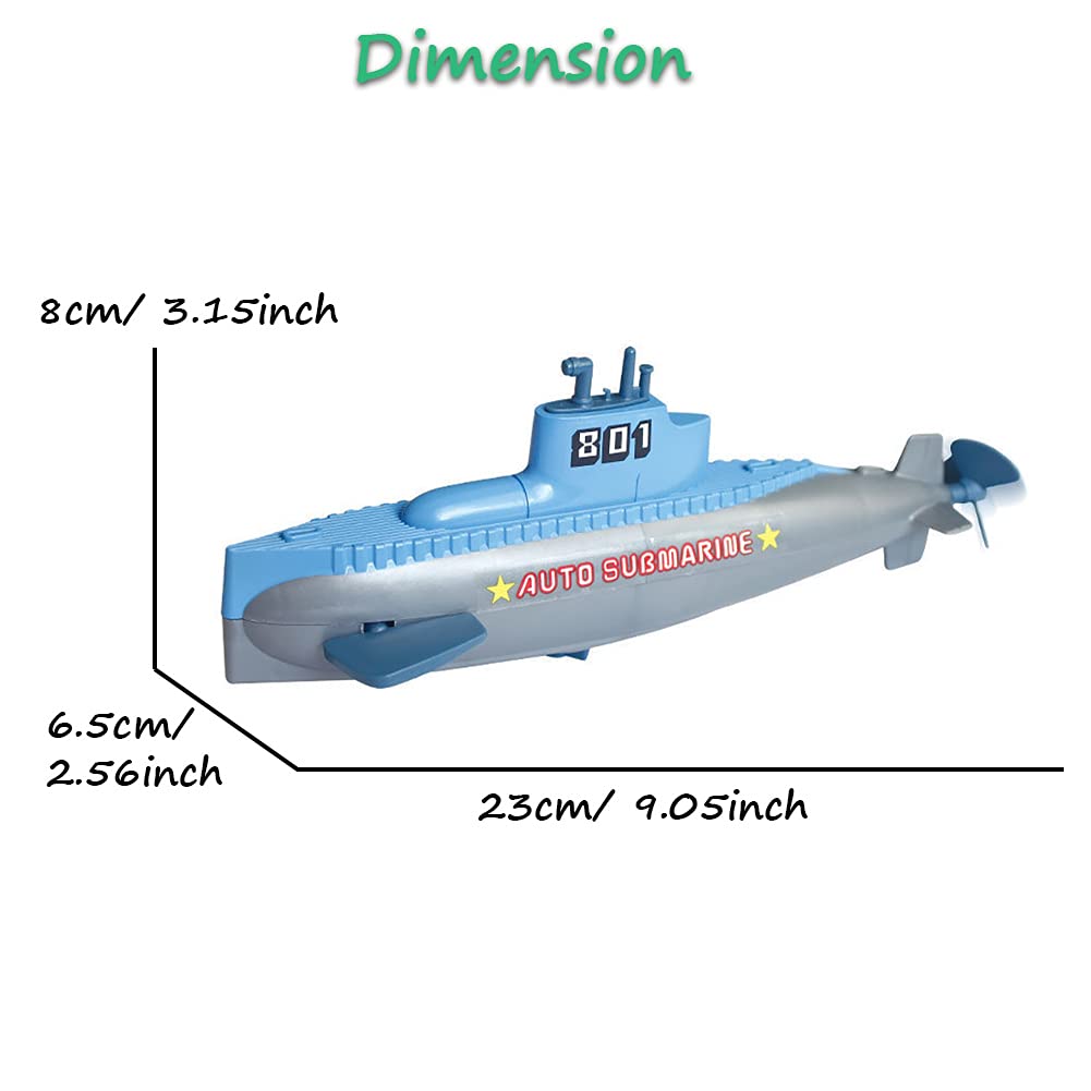 Miracland Wind-up Submarine Bath Toy – Battery-Free Clockwork Pigboat for Kids