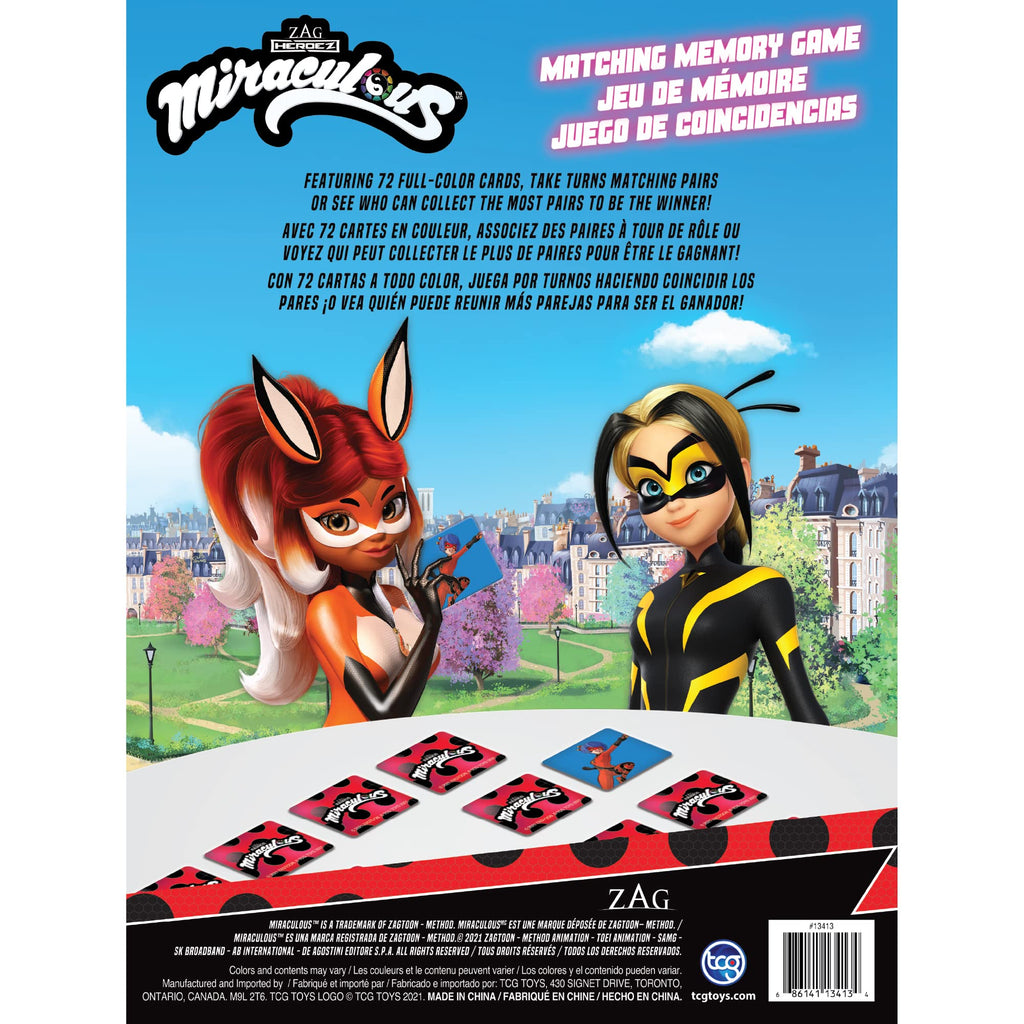 Miraculous Ladybug Memory Matching Card Game – 72 Color Cards for Kids, 36 Pairs, 15-Minute Play