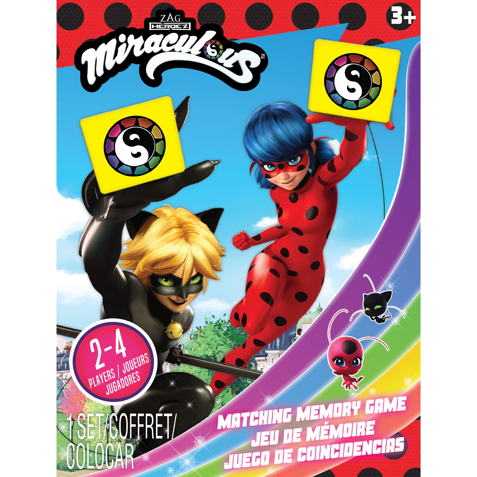 Miraculous Ladybug Memory Matching Card Game – 72 Color Cards for Kids, 36 Pairs, 15-Minute Play