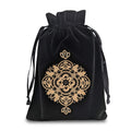 Miriyan Mandala Drawstring Pouch - Velvet & Satin Tarot Bag, 7x5 Inches, Black