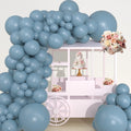 Misty Blue Balloon Garland Kit - 54 Latex Balloons 18 12 10 5 Inch Matte Smog Blue for Birthday Baby Shower Gender Reveal Boho Decor