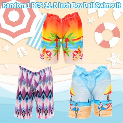 Miunana 12-Piece Wardrobe Set for 11.5-Inch Male Dolls – 5 Outfits & 3 Pairs Shoes, Formal & Casual