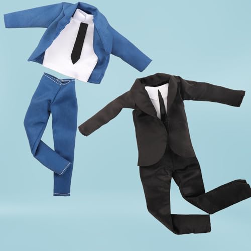 Miunana 12-Piece Wardrobe Set for 11.5-Inch Male Dolls – 5 Outfits & 3 Pairs Shoes, Formal & Casual