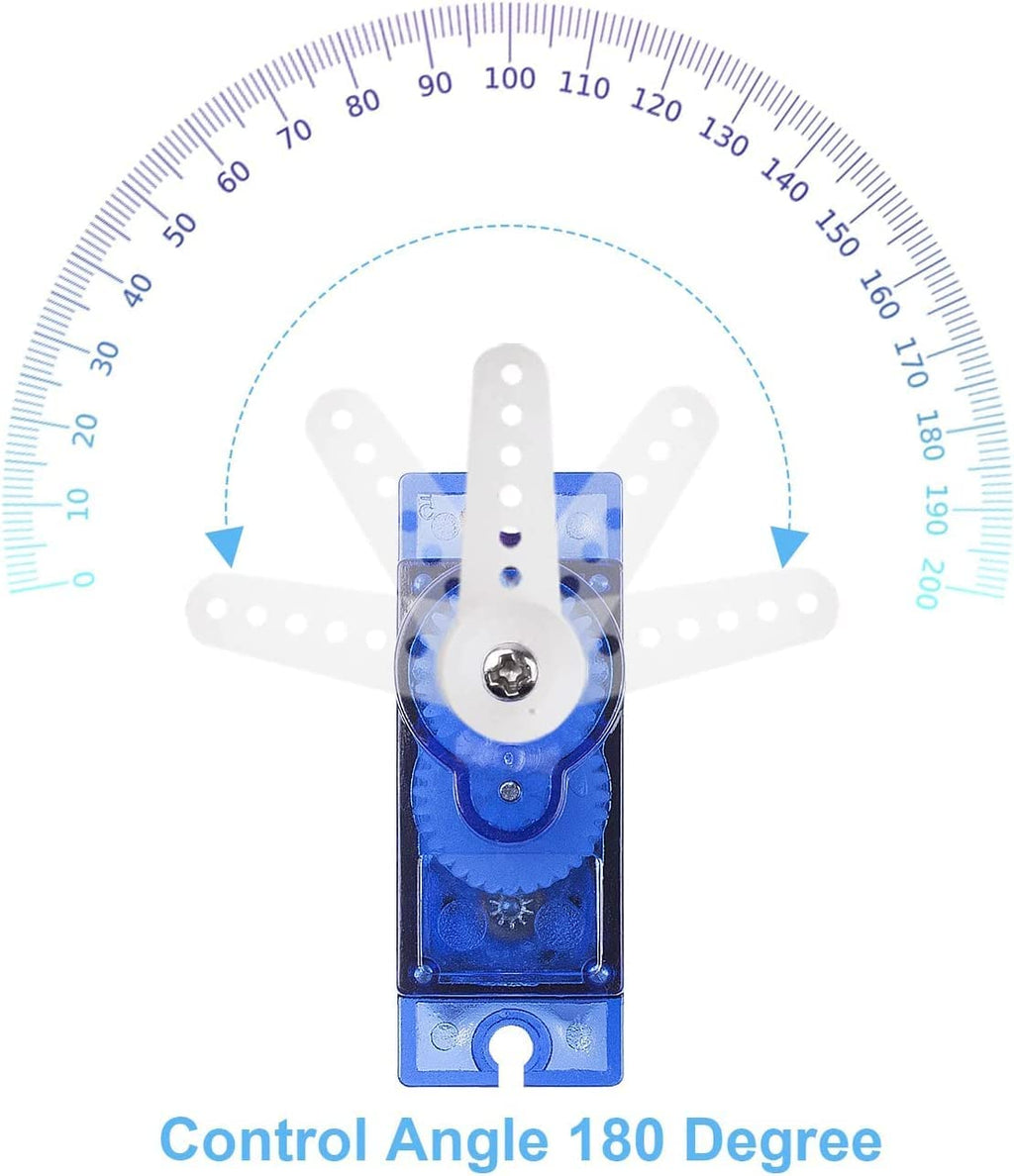 Miuzei SG90 9g Micro Servo Motors 5-Pack for RC Cars, Arduino, and Robotics Projects