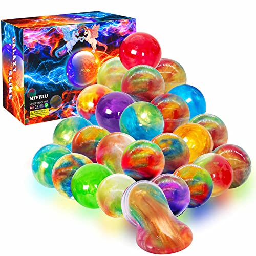 MiVRIU 24 Pack Ball Slime Party Favors - Soft, Scented Galaxy Slime Balls for Kids Ages 5-12