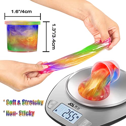 MiVRIU 24-Pack Galaxy Slime Party Favors – Stretchy Non-Sticky Slime Kit for Kids 5-12, Classroom Prizes, Stocking Stuffers, Goodie Bag Fillers