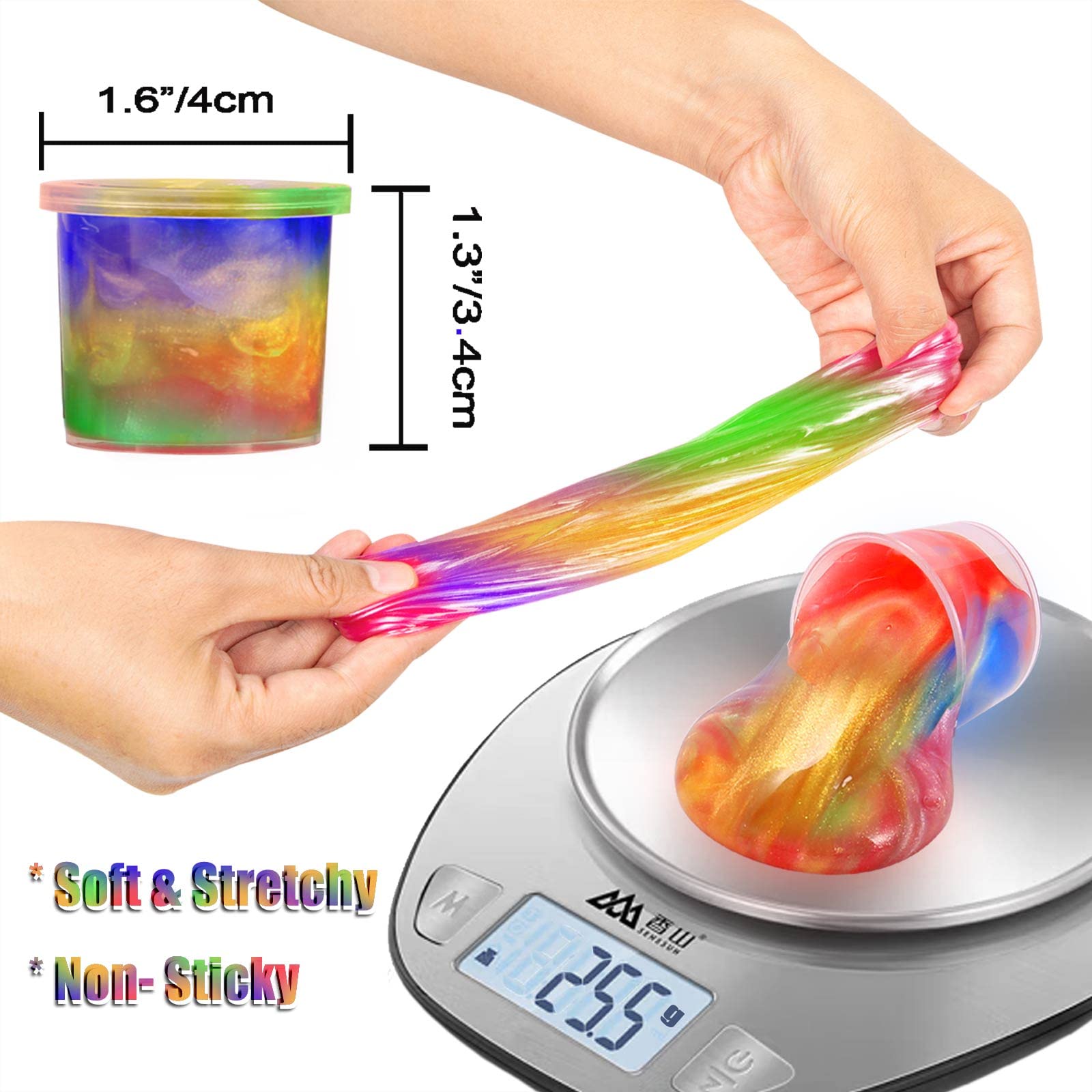MiVRIU 24-Pack Galaxy Slime Party Favors – Stretchy Non-Sticky Slime Kit for Kids 5-12, Classroom Prizes, Stocking Stuffers, Goodie Bag Fillers