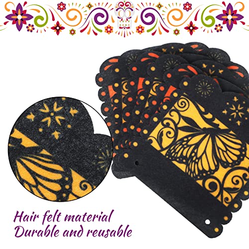 Mixweer 4-Pack Day of the Dead Monarch Butterfly Papel Picado Banner for Ofrenda Decorations