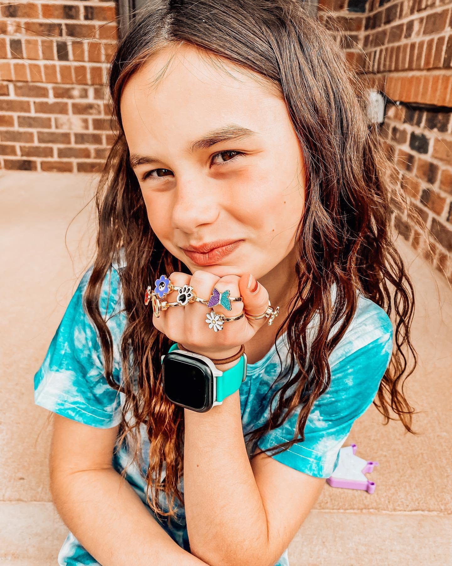 MJartoria 7-Piece Fidget Ring Set – Stainless Steel Spinner Rings for Stress Relief (Butterfly, Unicorn, Shell, Flower Designs)