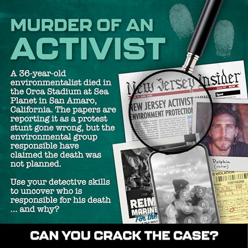 MMC Death of an Activist – Murder Mystery Game with 27 Evidence Pieces, 150 Min, 1-10 Players