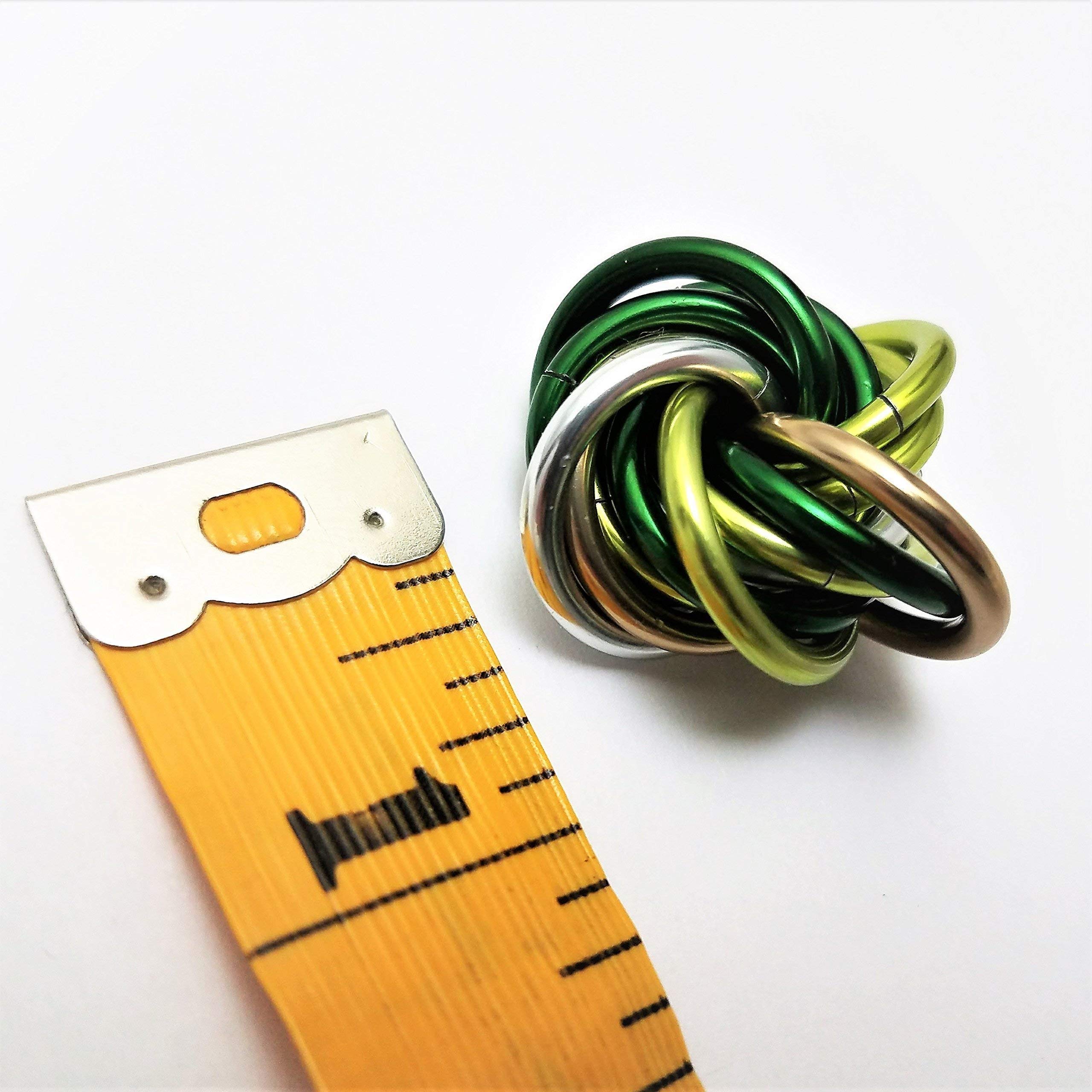 Möbii Fidget Ball (MultiColor) - Quiet ADHD Anxiety Stress Relief Toy, Small Shamrock, Handcrafted in USA