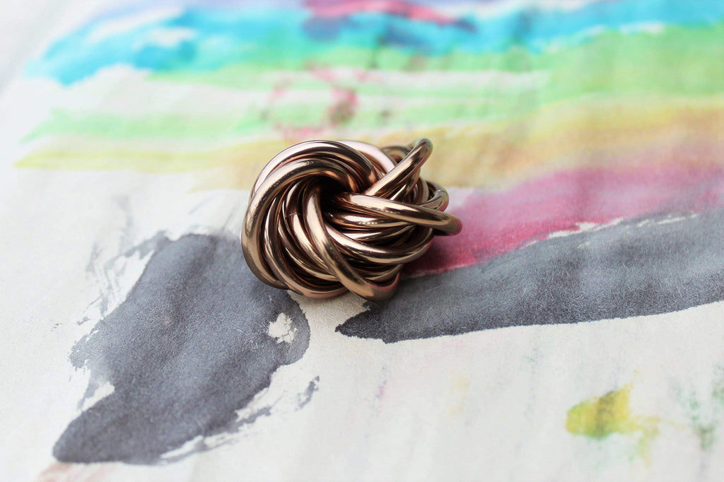 Möbii Fidget Ball (Small, Champagne): Quiet, Discreet Stress Relief Toy for Home, Office & Travel