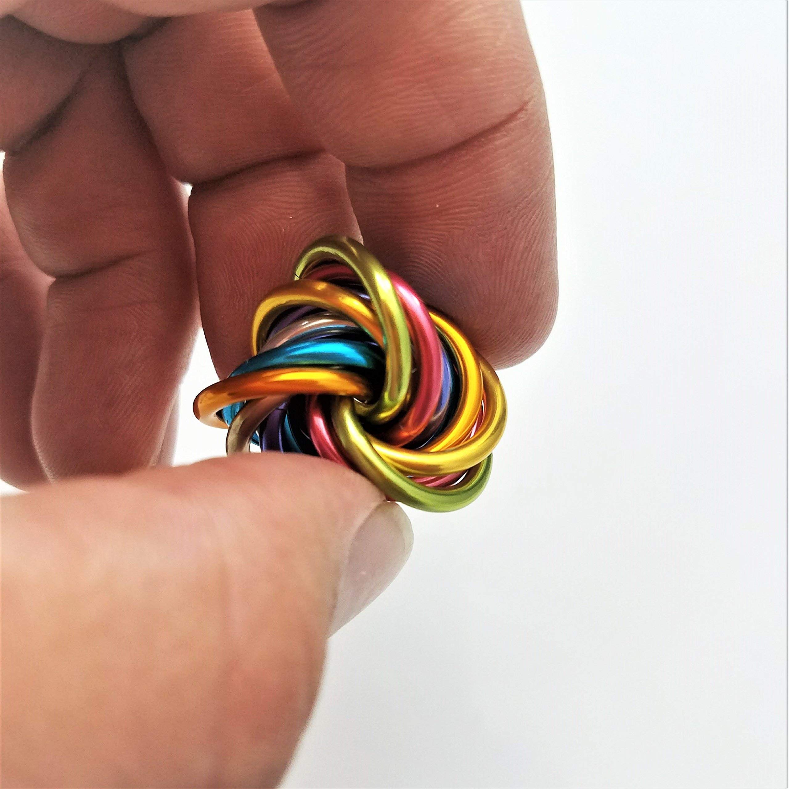 Möbii Fidget Ball (Small, MultiColor) – Quiet Stress Relief Toy Handcrafted in USA