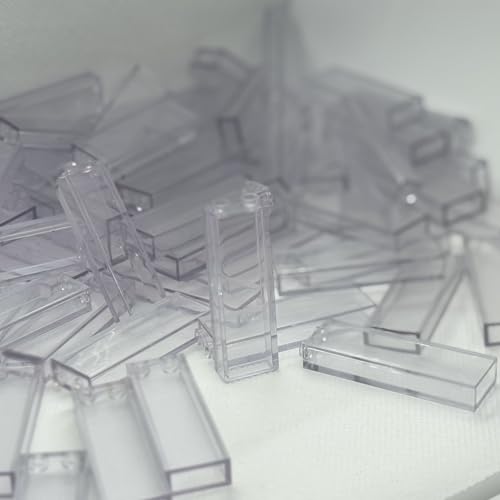 MOCSNAIL Classic 46212 Bulk Bricks - 50 Transparent Clear 1x2x5 Blocks Compatible with Major Brands