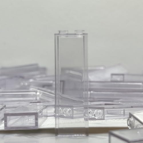 MOCSNAIL Classic 46212 Bulk Bricks - 50 Transparent Clear 1x2x5 Blocks Compatible with Major Brands