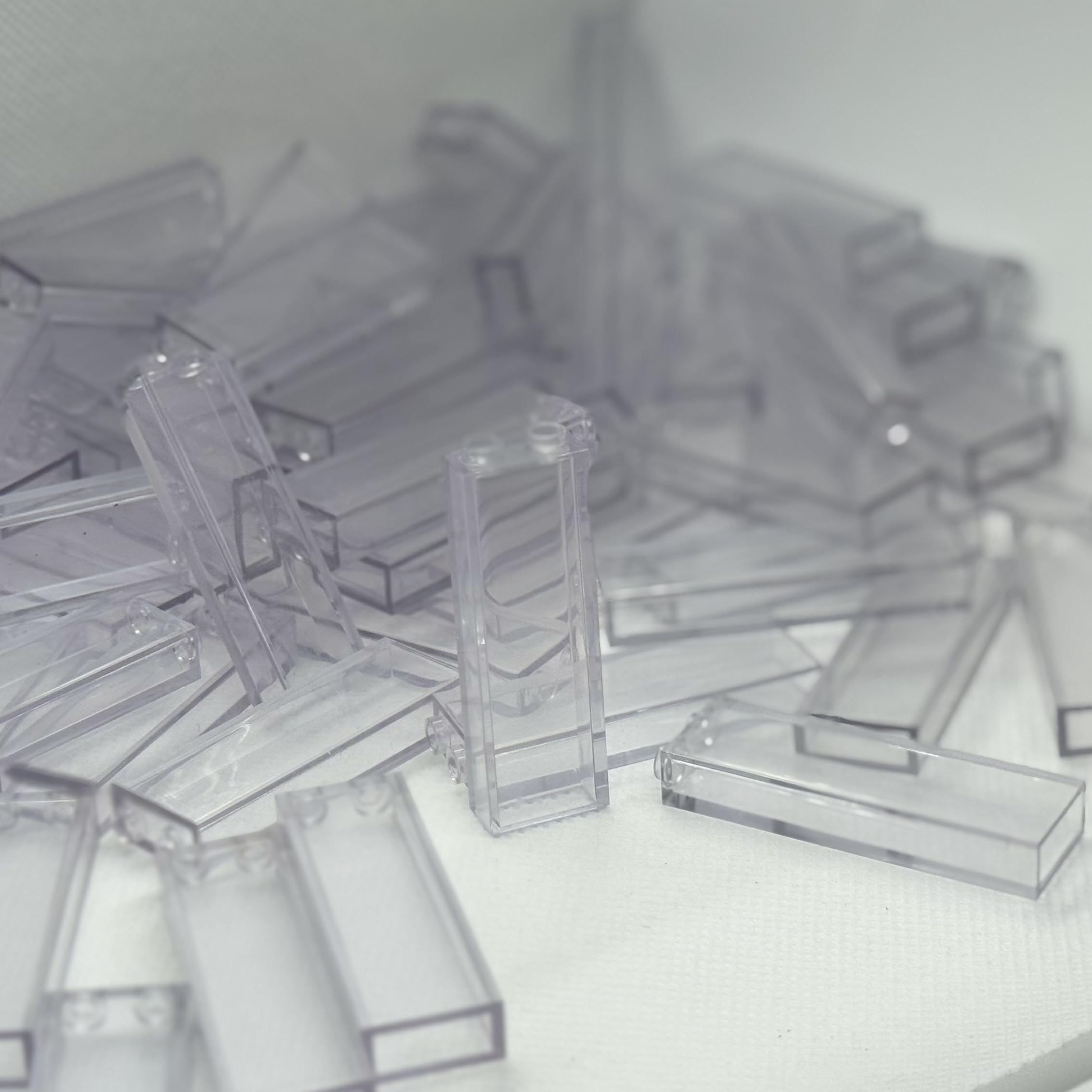 MOCSNAIL Classic 46212 Bulk Bricks - 50 Transparent Clear 1x2x5 Blocks Compatible with Major Brands