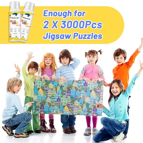 Modacraft Jigsaw Puzzle Glue 2 Pack 150ml | Clear Quick Dry PVA Glue for Puzzles & Diamond Paintings