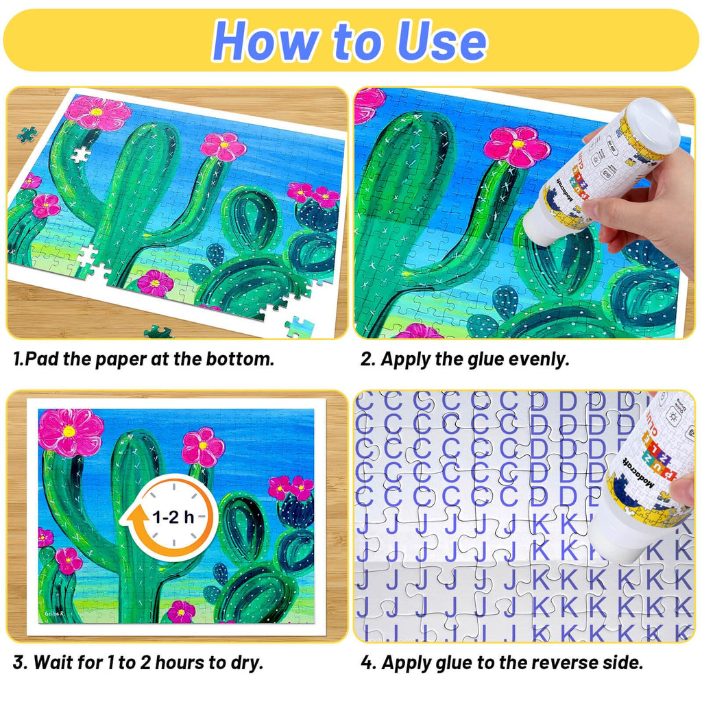Modacraft Jigsaw Puzzle Glue 2 Pack 150ml | Clear Quick Dry PVA Glue for Puzzles & Diamond Paintings