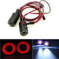 MOHERO 2 LEDs Angel Eyes & Demon Eyes LED Headlights for 1/10 RC Crawler Cars (Red+White, 17mm)