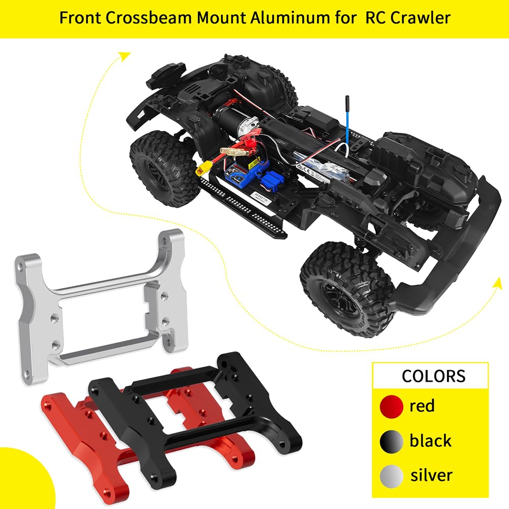 MOHERO Aluminum CNC Front Steering Servo Mount Upgrade for TRX-4 Crawler (Black)