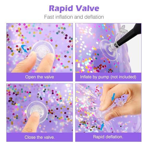 MoKo 90cm Purple Glitter Swim Ring – Inflatable Pool Float for Kids and Adults