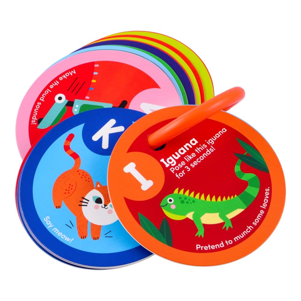 MOLLYBEE KIDS Preschool Activity Cards (Alphabet) – 26 Double-Sided Letter Learning Cards with Movement Activities