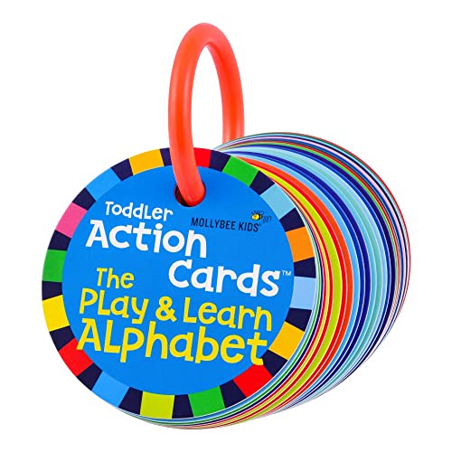 MOLLYBEE KIDS Preschool Activity Cards (Alphabet) – 26 Double-Sided Letter Learning Cards with Movement Activities