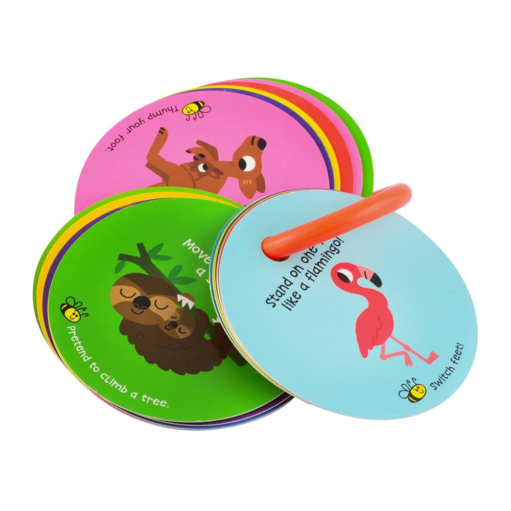 MOLLYBEE KIDS Toddler Action Cards – Animal Moves & Sounds for Ages 2-3, 20 Laminated Cards with Travel Ring