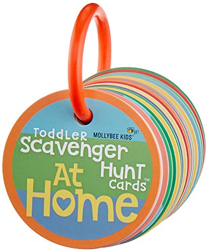 MOLLYBEE KIDS Toddler Scavenger Hunt Cards – Indoor Activity for Ages 2-3, 20 Double-Sided Cards on Reclosable Ring