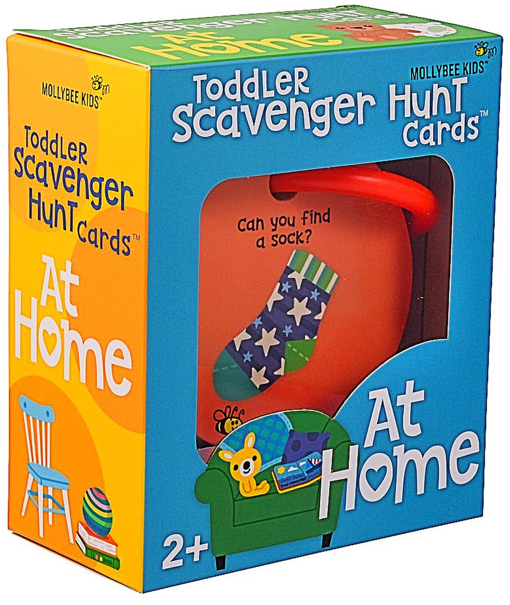 MOLLYBEE KIDS Toddler Scavenger Hunt Cards – Indoor Activity for Ages 2-3, 20 Double-Sided Cards on Reclosable Ring