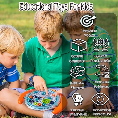 Mom&myaboys 3D Maze Puzzle Game – Brain Teaser for Ages 8+ (Orange)